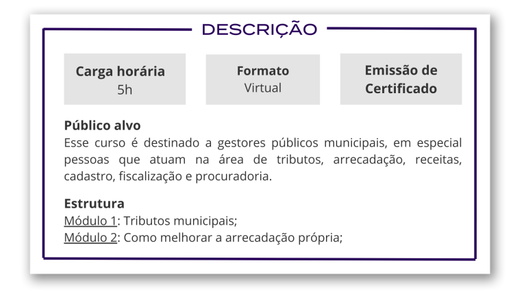 Curso  Modernização Tributária Municipal - Gove